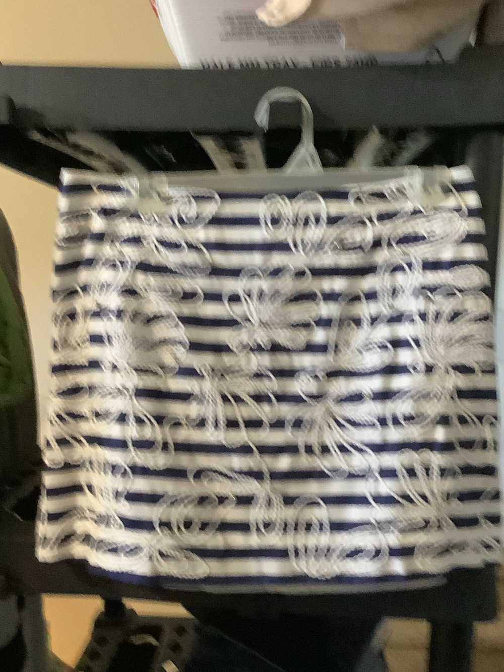Lilly Pulitzer Striped Navy & White Embroidered‎ Women’s Skirt, cotton